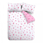 Valge-roosa krepp voodipesu 135x200 cm Seersucker Heart - Catherine Lansfield