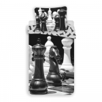 Must-valge puuvillane laste voodipesu 140x200 cm Chess - Jerry Fabrics