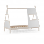 Kreemikas m&auml;nnipuidust lastevoodi liistudest raamiga 90x200 cm - Marckeric