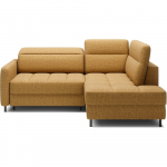 Kollane sametist lahtik&auml;iv/sahtliga nurgadiivan (parem nurk/L-kujuline) Barea &ndash; ELTAP