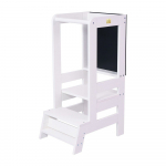 Valge m&auml;nnipuidust ronimistorn Montessori - Meowbaby