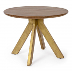 &Uuml;mmargune mangopuidust kohvilaud kuldses/tumedas naturaalses v&auml;rvitoonis, l&auml;bim&otilde;&otilde;duga 60 cm Sherman - Bizzotto