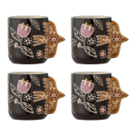Tumepruunid keraamilised tassid latte jaoks 4 tk komplektis, 325 ml Vivielle - Bloomingville
