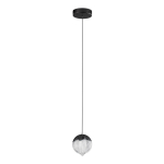 Mattmust alumiiniumist h&auml;mardatav LED-rippvalgusti klaasist varjuga, &oslash; 12 cm Alicia - Nova Luce