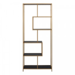 Must/kuldne raamaturiiul 77x185 cm Seaford - Actona