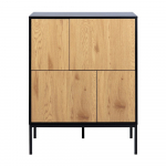 Must k&otilde;rge kummut tammedekooriga 80x103 cm Seaford - Actona