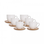 Valged portselanist tassid 6 tassiga 125 ml komplektis Whiteline - Orion