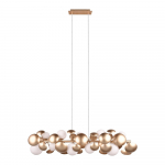 Kuldne-valge rippvalgusti klaasist varjuga Bubble - Trio Select