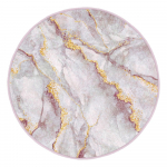 Heleroosa/kuldne pestav &uuml;mmargune vaip &oslash; 100cm Marble - Mila Home