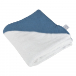 Sinine musliinist beebir&auml;tik kapuutsiga 75x75 cm - B&eacute;b&eacute; Douceur