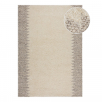 Kreem k&auml;sitsi kootud villaseguga vaip 120x170 cm Minerals Border - Flair Rugs