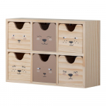 Puidust laste m&auml;nguasjade korraldaja naturaalses v&auml;rvitoonis 27x8x18 cm Calle - Bloomingville Mini