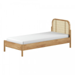 Tammepuidust &uuml;heinimesevoodi koos voodip&otilde;hjaga 90x200 cm Olive Rotan - Vipack