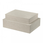 Beežid kunstnahast hoiukarbid kaanega/dekoratiivsed, 2 tk komplektis 40x30x11 cm Sahla - Blomus