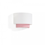 Valge/heleroosa laste lamp tekstiilist varjuga Bianella - Kave Home