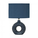Sinine keraamiline laualamp tekstiilist varjuga (k&otilde;rgus 43 cm) Seta - Mauro Ferretti