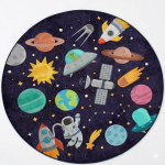 Tumesinine pestav laste m&auml;nguvaip &oslash;100 cm Into The Space - Mila Home