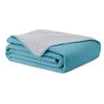 Sinine/helehall tepitud mikrokiust voodikate 240x260 cm Softa - Restilo