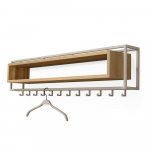 Seinariiul tammepuidust naturaalses/taimse v&auml;rvusega riiuliga 118 cm School - Spinder Design