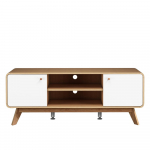 Tammedekooriga telerilaud valge-puiduv&auml;rvi 140x53 cm Caitlin &ndash; St&oslash;raa