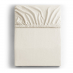 Valge/kreem trikotaažist kummiga lina 240x200cm Amber &ndash; Restilo