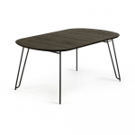Tumepruun pikendatav tuhapuidu dekooriga s&ouml;&ouml;gilaud 100x170 cm Norfort &ndash; Kave Home