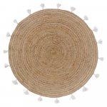 Valge-puiduv&auml;rvi &uuml;mmargune vaip &oslash; 120 cm Shira - douceur d'int&eacute;rieur