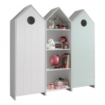 Valge-helesinine avatud laste riidekapp 173x171,5 cm CASAMI - Vipack