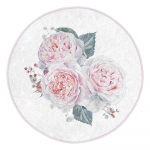 Valge-roosa pestav &uuml;mmargune vaip, sobitub robottolmuimejaga &oslash; 80 cm Comfort - Mila Home