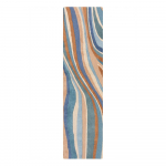 Sinine k&auml;sitsi kootud villane koridorivaip 60x230 cm Abstract Flow - Flair Rugs