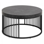 Must &uuml;mmargune marmori imitatsiooniga diivanilaud &oslash; 65 cm Strington - Actona