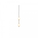 Messingiv&auml;rvi metallist LED-rippvalgusti klaasist varjuga &oslash; 12 cm Audrey - UMAGE