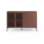 Burgundia v&auml;rvi metallist kummut 140x90x40 cm - Marckeric