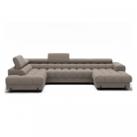 Helepruun sametist nurgadiivanvoodi (vasak nurk/U-kujuline) Feraria - ELTAP