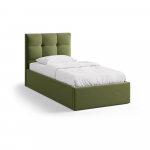 Roheline polsterdatud &uuml;heinimesevoodi koos panipaiga ja voodip&otilde;hjaga 90x200 cm Phaedra - Micadoni