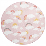 Roosa pestav laste m&auml;nguvaip &oslash;120 cm Rainbow World - Mila Home