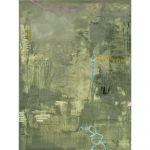 K&auml;sitsi maalitud maal l&otilde;uendil 88x118 cm Green Petite - Malerifabrikken