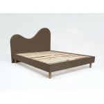 Pruun polsterdatud kaheinimesevoodi liistudest raamiga 160x200 cm Celina - Bobochic Paris