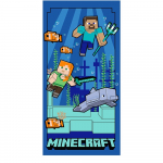 Sinine laste mikrokiust vannir&auml;tik 70x140 cm Minecraft "Underwater Fun" - Jerry Fabrics