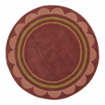 Burgundiapunane k&auml;sitsi kootud villane &uuml;mmargune vaip &oslash; 120 cm Lois - Flair Rugs