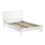 Valge p&ouml;&ouml;gipuidust kaheinimesevoodi liistudest raamiga 140x200 cm Forrest - Vipack
