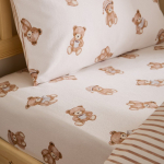 Kreemikas flanelllina lastele &uuml;heinimesevoodile 70x140 cm Brushed Teddy Bear - Catherine Lansfield