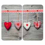 Klaasist pliidikatte komplekt 2 tk, 52 x 30 cm Hearts - Wenko