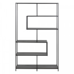 Must raamaturiiul tuhkpuu dekooriga 114x185 cm Seaford - Actona