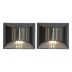 Komplekt 2 roostevabast terasest p&auml;ikesepaneeliga LED-tuled seinale , k&otilde;rgus 8 cm Wally - Star Trading