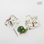 Valged j&otilde;ulumotiividega klaasialused 4 tk komplektis - Linen Tales