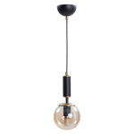 Kollane-must klaasist varjuga rippvalgusti &oslash; 15 cm Hector - Squid Lighting