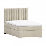 Beež polsterdatud &uuml;heinimesevoodi koos panipaigaga ja voodip&otilde;hjaga 100x200 cm Bunny - Ropez