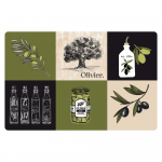 Lauamatt 28.5x44 cm Olive - douceur d'int&eacute;rieur