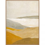 K&auml;sitsi maalitud maal 90x120 cm Yellow Field - Malerifabrikken